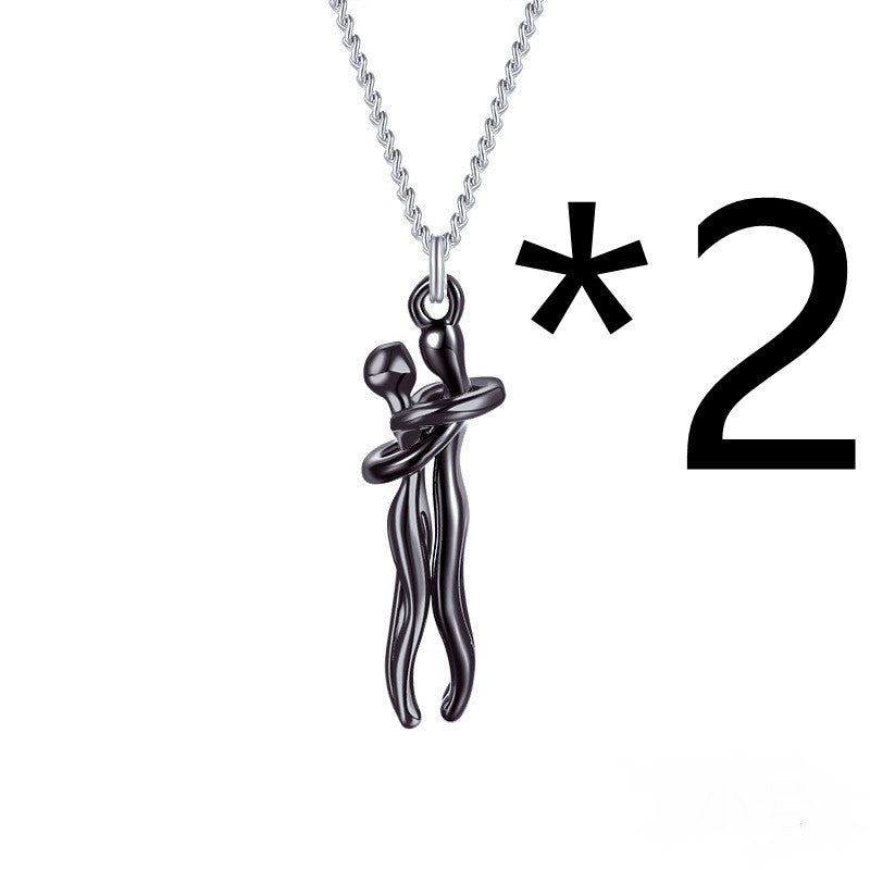 Hot Sale Affectionate Hug Necklace Couples Anniversary Valentine's Day Gift Fashion Punk Street Style Pendant Necklace ShopyRight