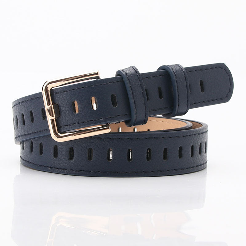 Women's belt Korean version casual hollow decoration pin buckle belt versatile girls' jeans belt punching-free belt batch