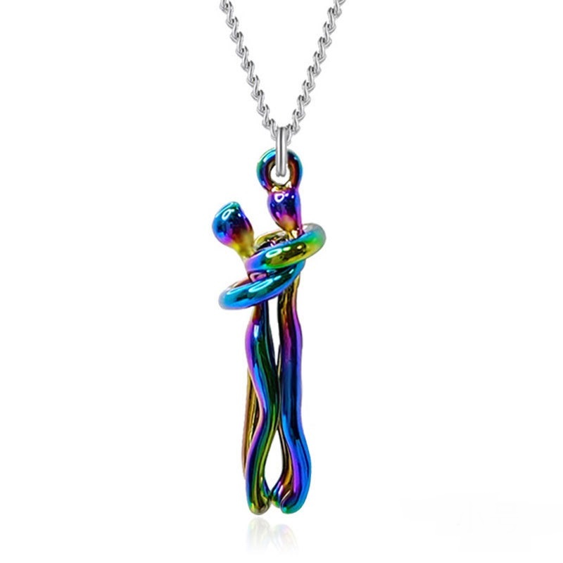 Hot Sale Affectionate Hug Necklace Couples Anniversary Valentine's Day Gift Fashion Punk Street Style Pendant Necklace ShopyRight