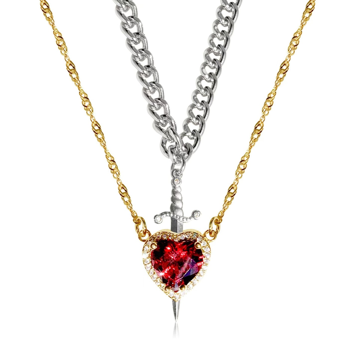 Gold Heart & Sword Necklace™ (Buy 1 Today and Get 1 FREE)