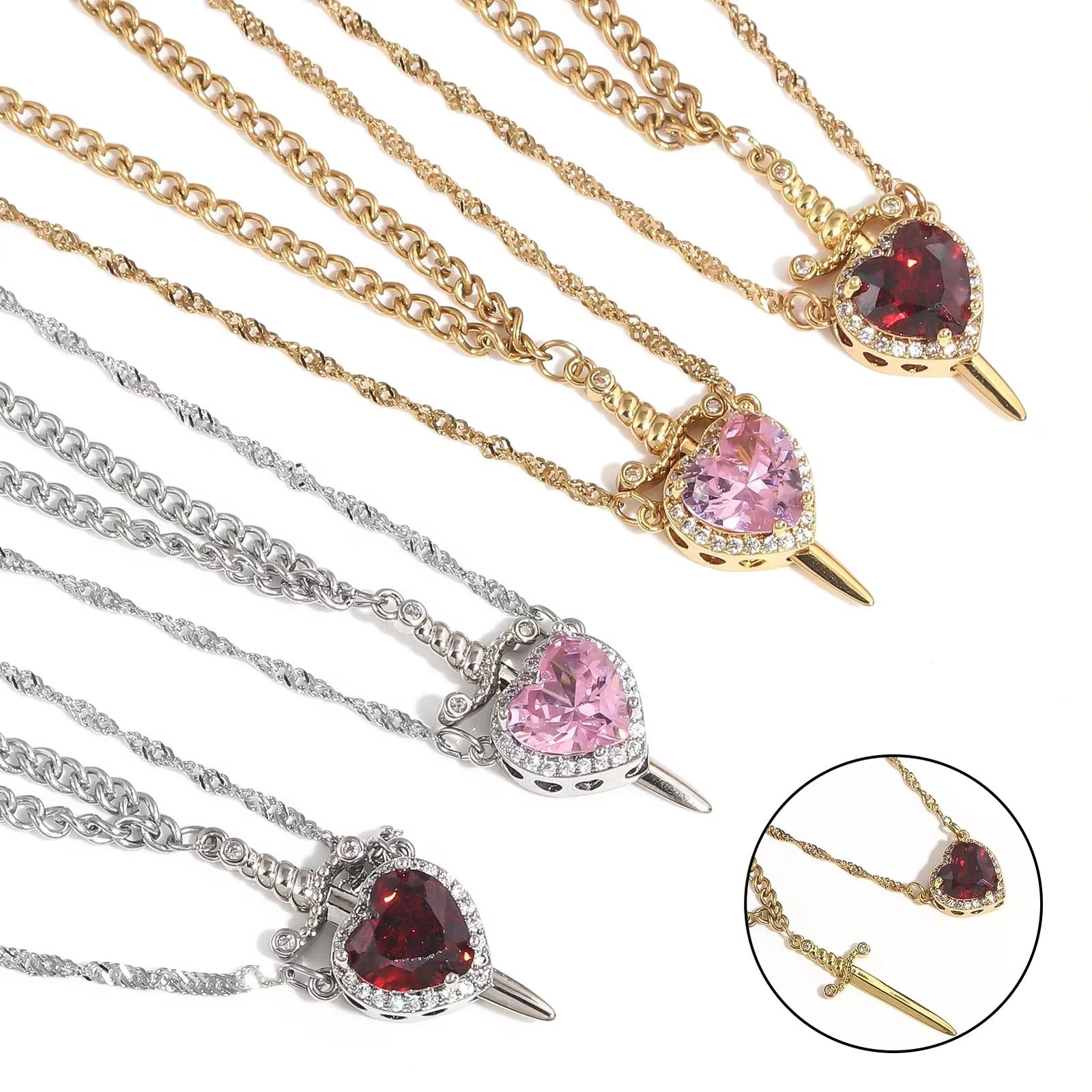 Gold Heart & Sword Necklace™ (Buy 1 Today and Get 1 FREE)