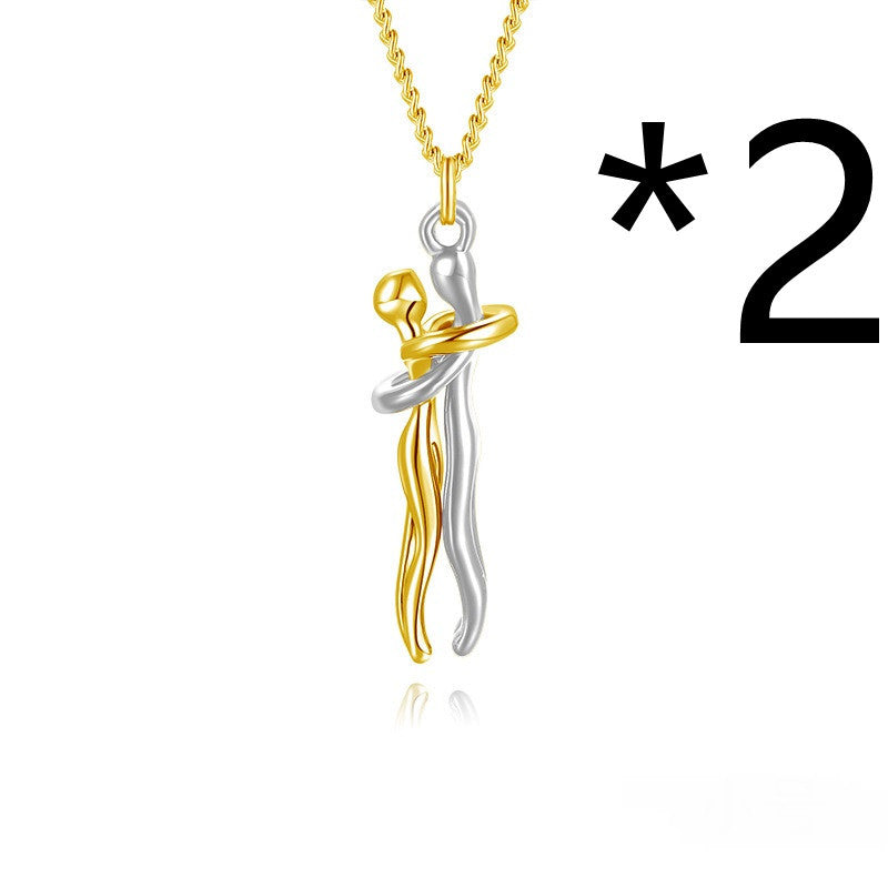 Hot Sale Affectionate Hug Necklace Couples Anniversary Valentine's Day Gift Fashion Punk Street Style Pendant Necklace ShopyRight