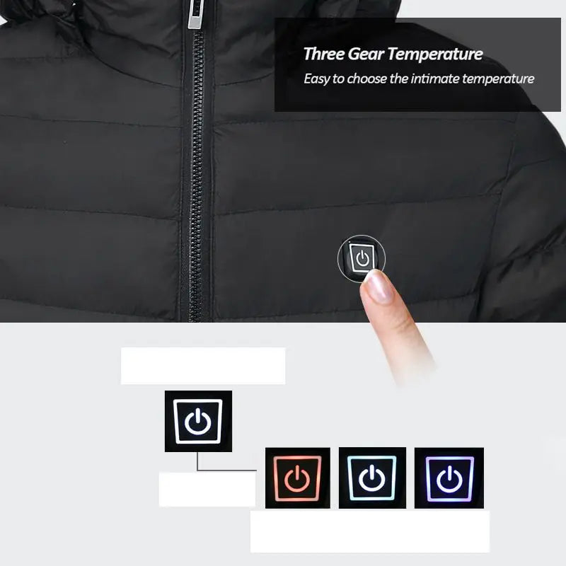 Men 9 Areas Heated Jacket USB Winter Outdoor Electric Heating Jackets Warm Sprots Thermal Coat Clothing Heatable Cotton jacket Shopylife