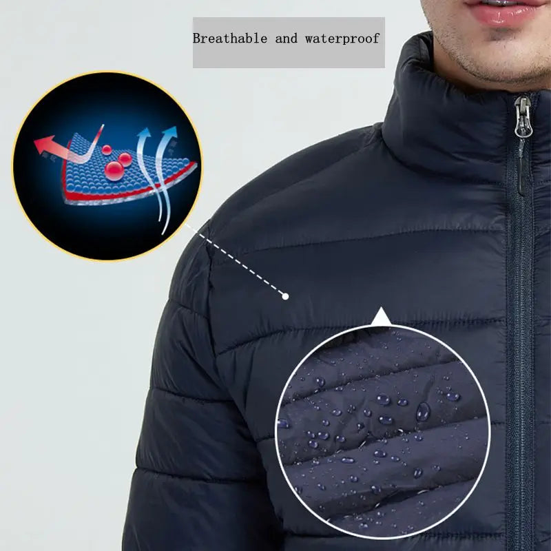Men 9 Areas Heated Jacket USB Winter Outdoor Electric Heating Jackets Warm Sprots Thermal Coat Clothing Heatable Cotton jacket Shopylife