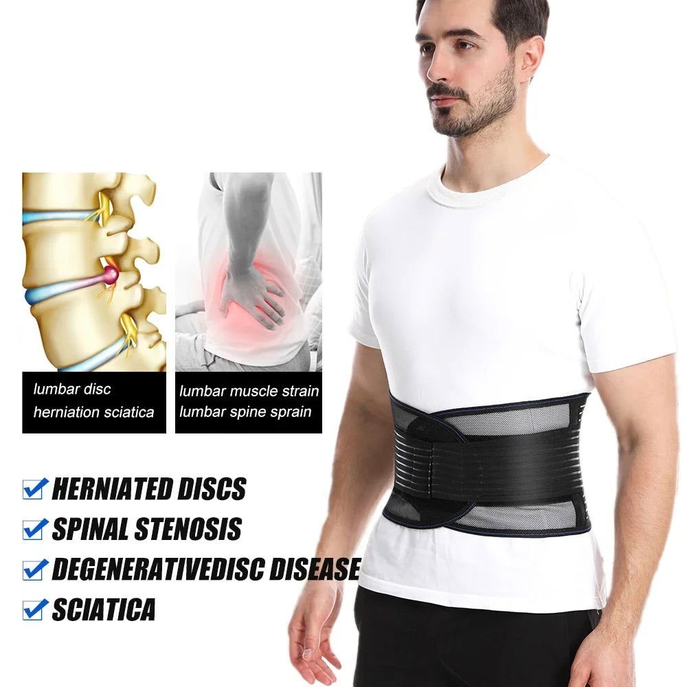 Medical Back Brace Waist Trainer Belt Spine Support Men Women Breathable Lumbar Corset Orthopedic Faja Lumbar Hombre Gym Belts - Shopylife -