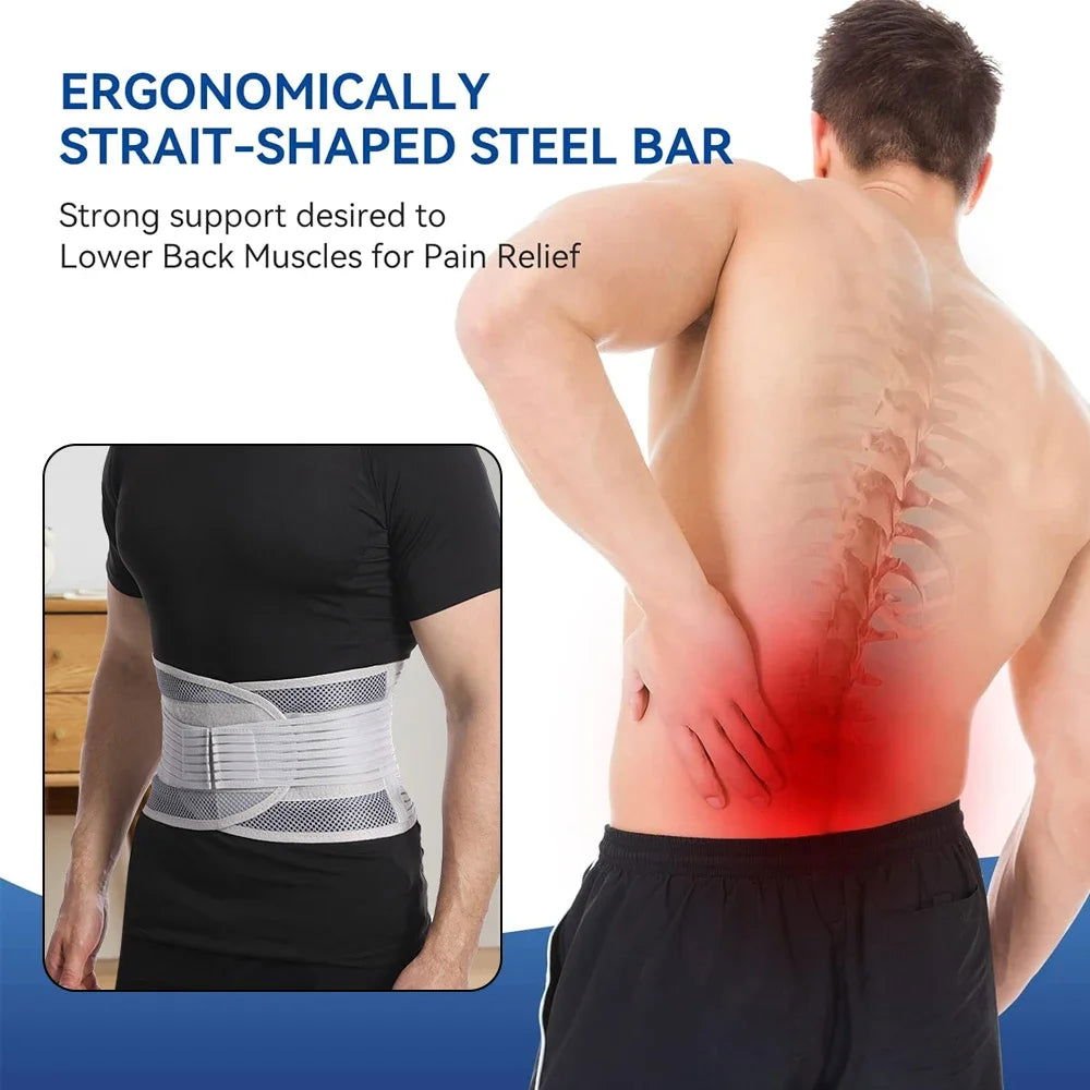 Medical Back Brace Waist Trainer Belt Spine Support Men Women Breathable Lumbar Corset Orthopedic Faja Lumbar Hombre Gym Belts - Shopylife -