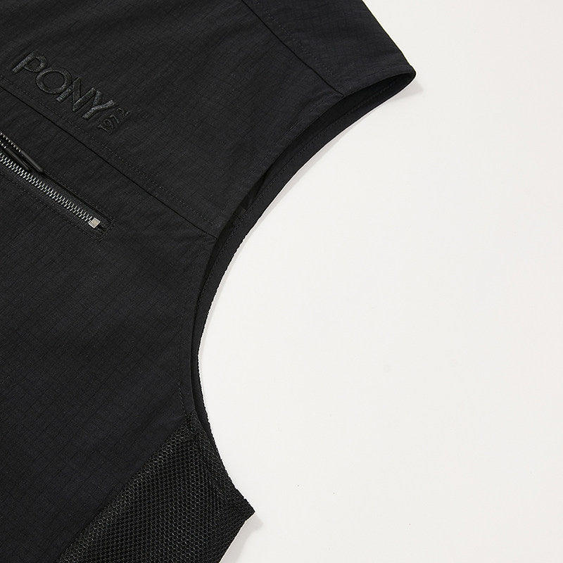 Pony1972 Bony Vest Men's 2025 Spring New Outdoor Sports Leisure Zipper Vest 251M2EG01BK