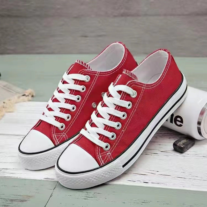 Sapatos clássicos de lona de skate feminino 2025 nova versão coreana ulzzang sapatos de prancha versátil sapatos de pano de estudante em sapatos da moda