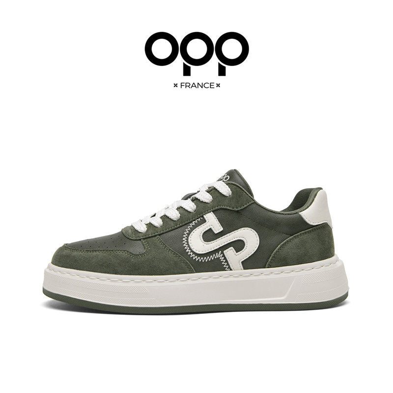 OPP men's shoes spring 2026 new low-top versatile leather sports soft sole light luxury niche casual trend board shoes