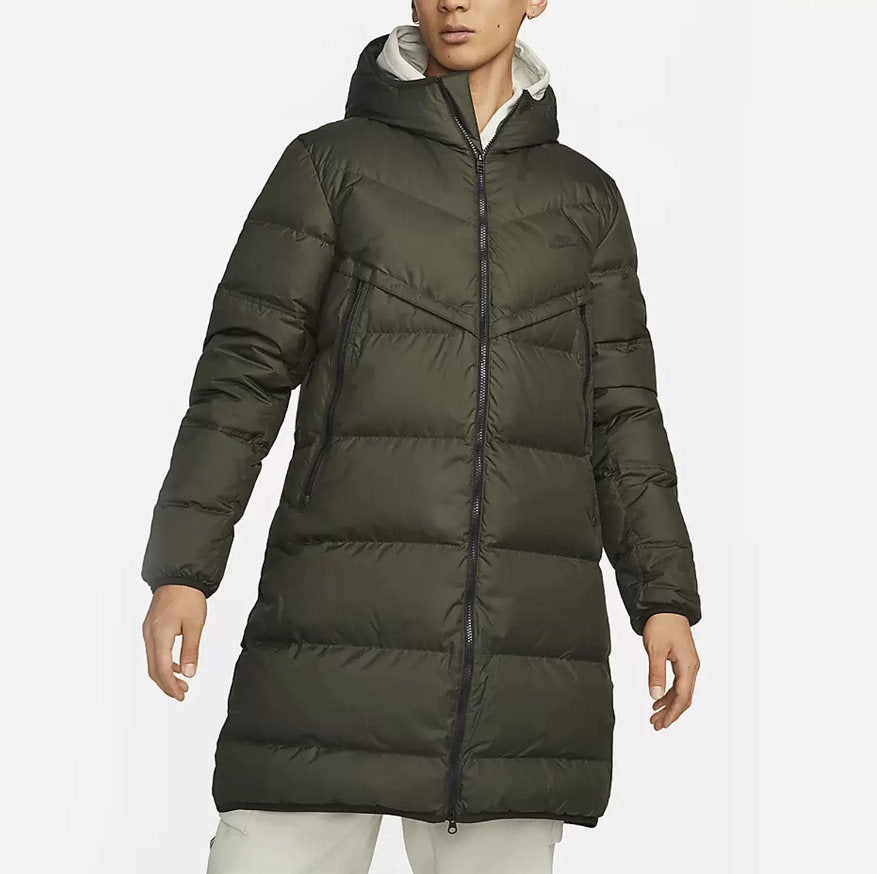 NIKE men's winter mid-length hooded thermal jacket jacket casual down jacket DV1134-355-010