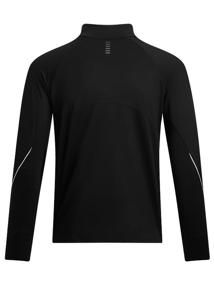 Under Armour UA Men's Casual Breathable Slim Rise Collar Half Zipper Sports Leisure Long Sleeve T-Shirt 1365662-004