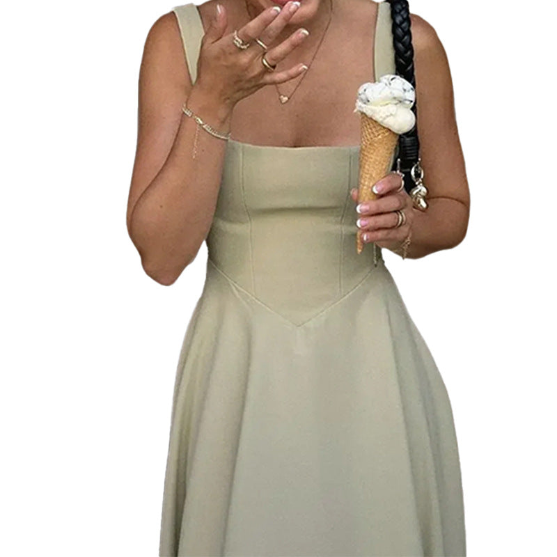 Cross-border 2026 Amazon's new European and American clothing simple temperament elegant suspender sexy backless dress 661