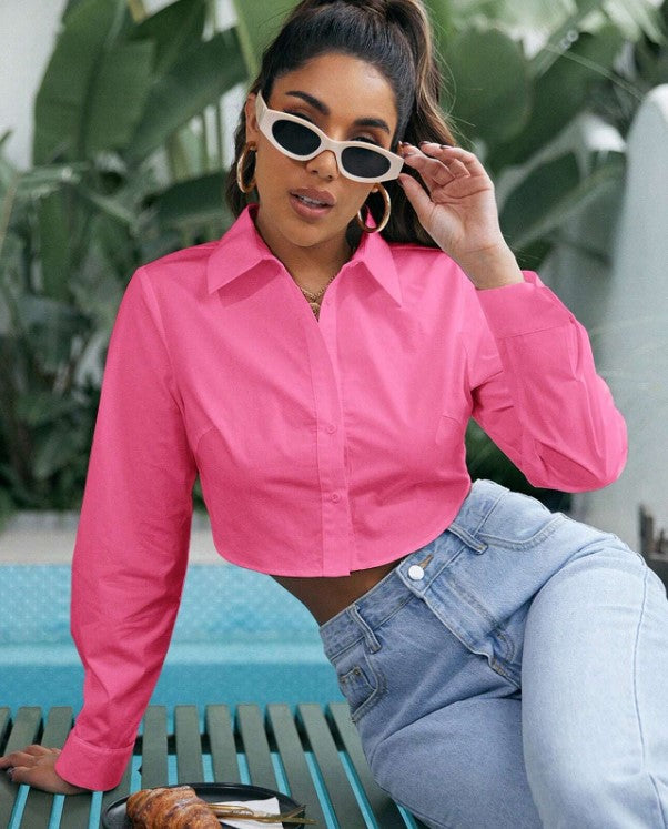 Cross-border Europe and the United States 2024 Amazon ebay spring summer new fashion short long sleeve curved hem shirt women