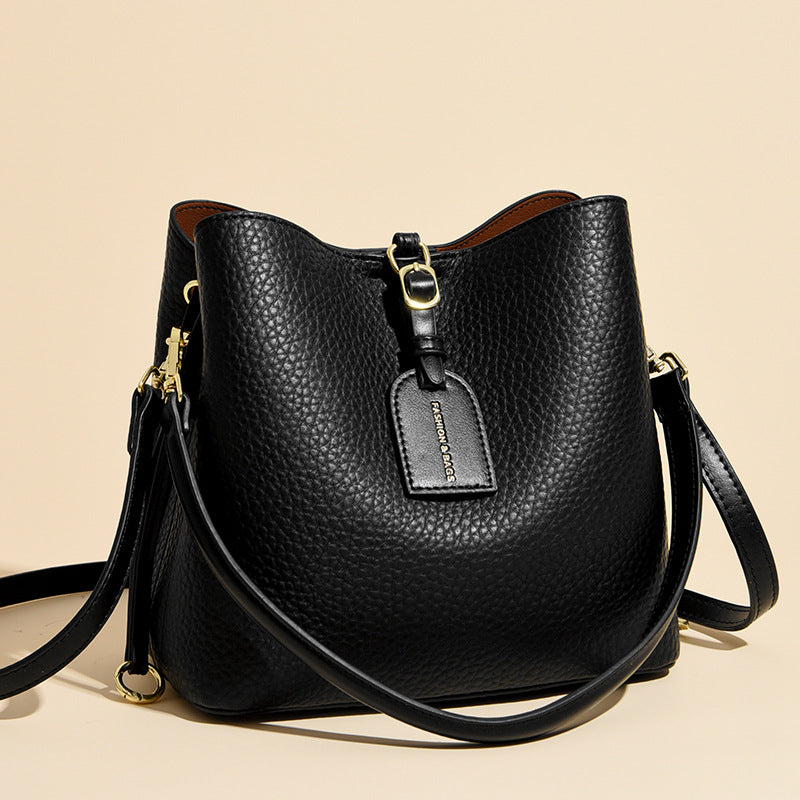 Bolsa bucket feminina Novo modelo 2026 fashion Bolsa de mão feminina Grande capacidade minimalista para o dia a dia Bolsa transversal versátil bolsa de mão