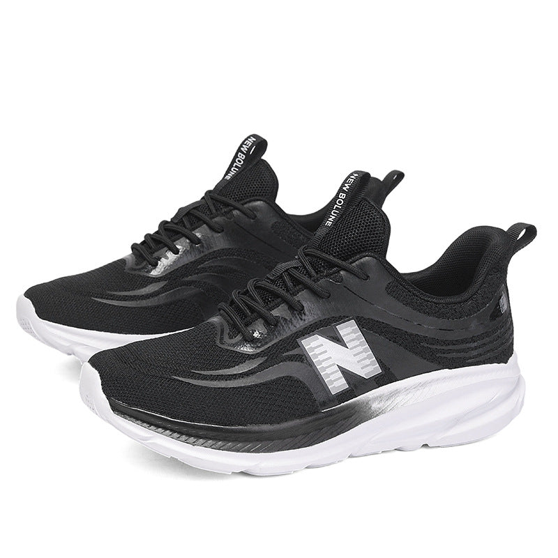 Tênis unissex, sapatos casuais de malha mosca, alta elasticidade, tênis de corrida de sola macia, sapatos de estudante leves, respiráveis e versáteis