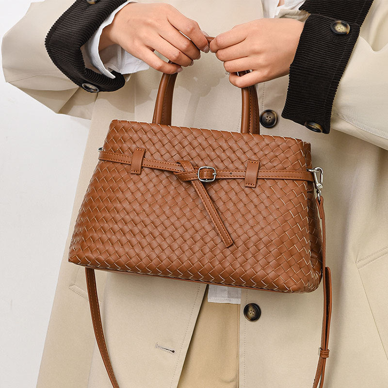 comércio internacional Bolsa de mão Novo modelo bolsa trançada artesanal elegante fashion Bolsa para o dia a dia Grande capacidade Internacional atacado Bolsa