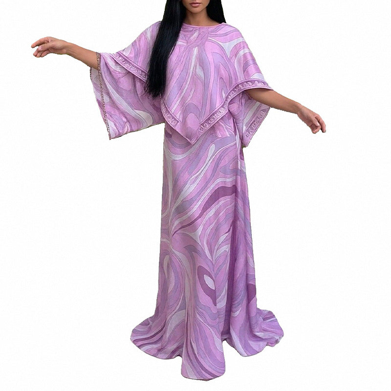 2026 Spring New European and American Sexy Women's Cross-border Amazon Loose Fashion Print Irregular Vacation Suit