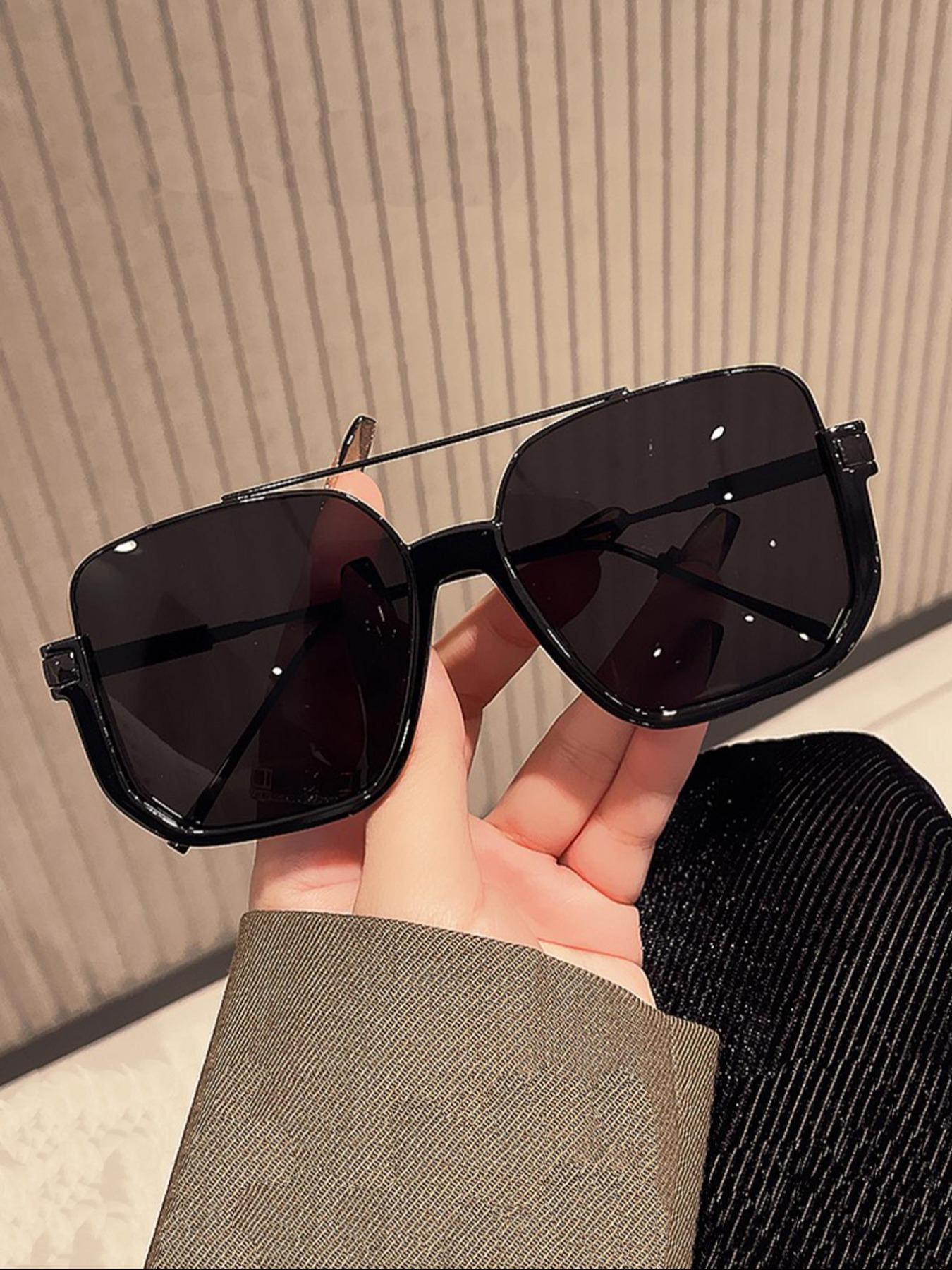 Vintage dual-beam sunglasses with a premium feel, European and American fashion pilot sunglasses, personalized sunglasses, UV protection