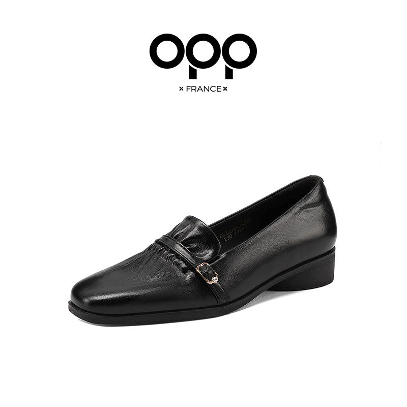 OPP platform loafers women's 2025 new autumn with skirts and leather shoes women's versatile one-legged single shoes women's shoes