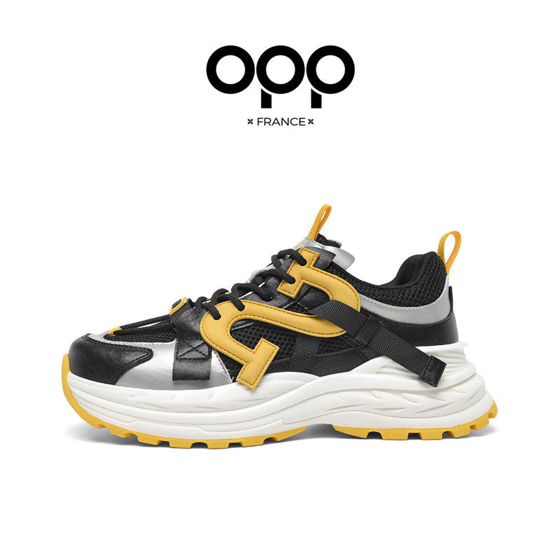 OPP men's shoes spring thick sole heightening, outdoor sports running leisure, versatile niche trendy brand ruffian, handsome daddy shoe men