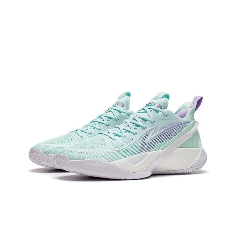 LiNing Aqua Blue Men's Athleisure Vintage Comfortable Versatile Low-Top Basketball Shoes ABAS057-3