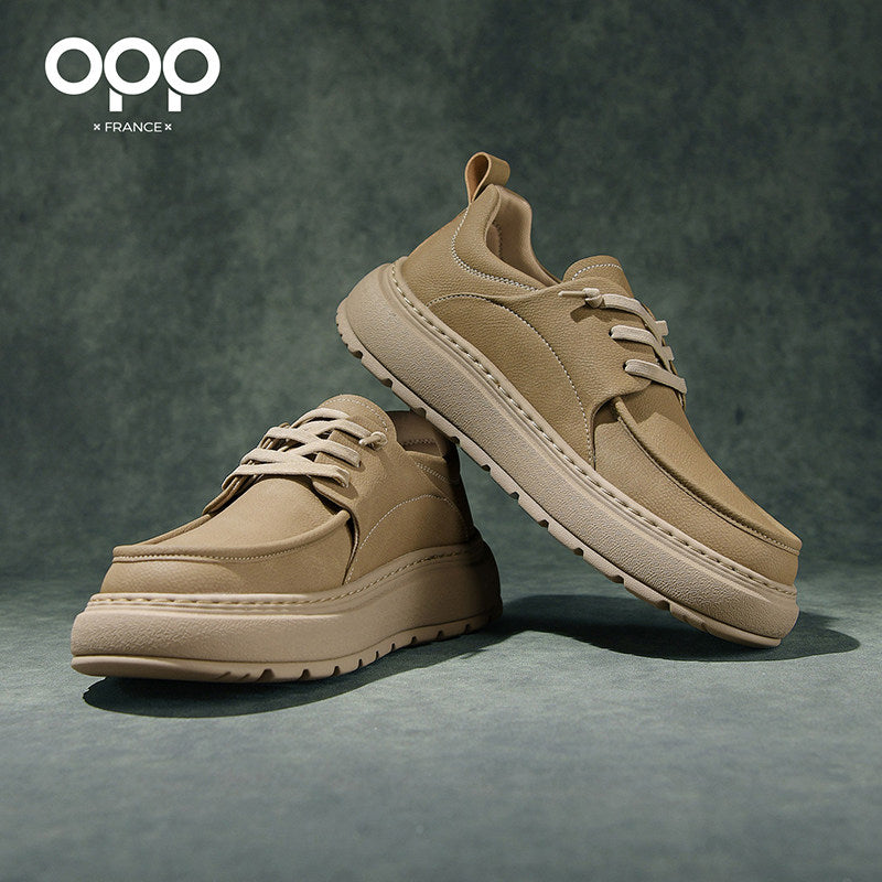 OPP loafers, men's spring platform, British versatile business casual commuter leather shoes, leather retro light luxury shoes