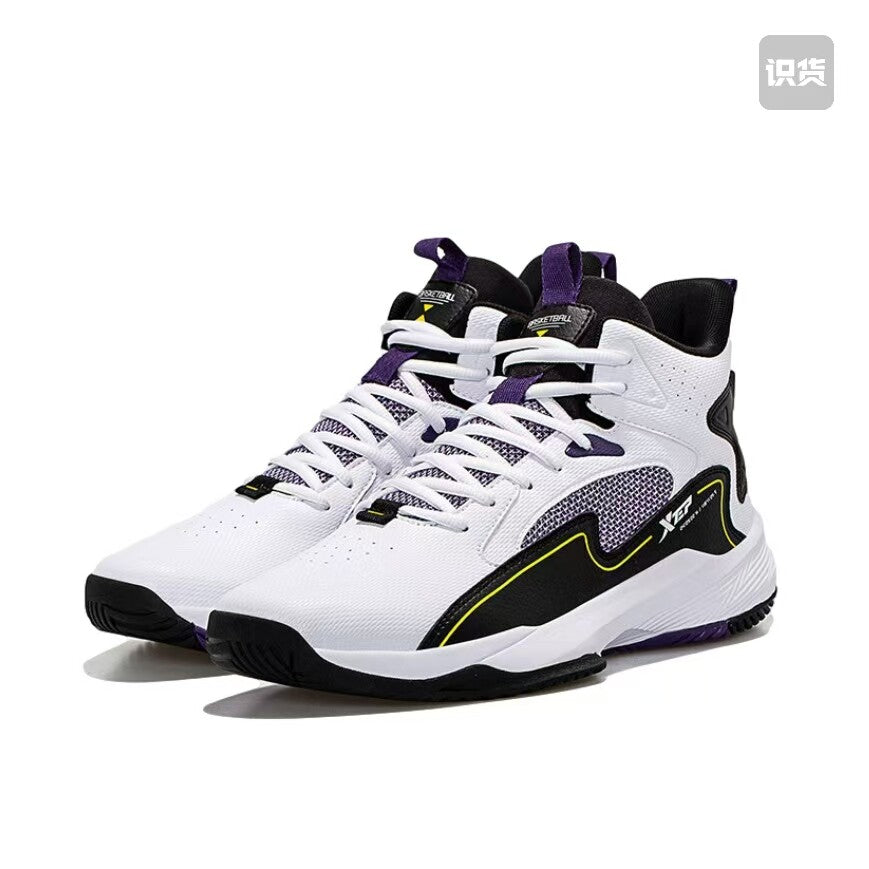 Banzheng Sports Xtep men's autumn anti-slip wear-resistant leather student sports high-top shock absorption combat men's shoes basketball shoes