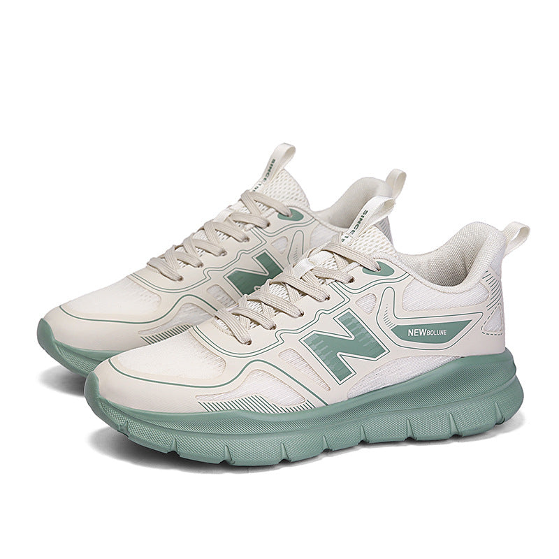 Primavera e outono New Balance Cool Running Men's Shoes Thick Sole Shock-Absorbing Running Shoes Casual Couple Trend Versatile Sports Shoes Atacado