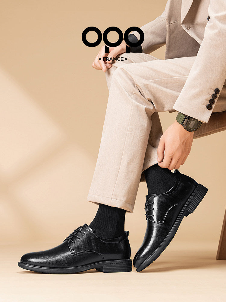 OPP men's shoes spring soft soles versatile business formal casual marriage old money feng leather black British leather shoes men