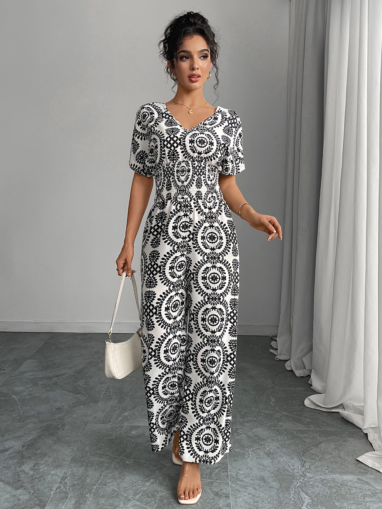 BohoChic 2025 Euro-American Summer Jumpsuit for Women – Boho Chic One-Piece Romper Outfit, Casual Beach Vacation Wear