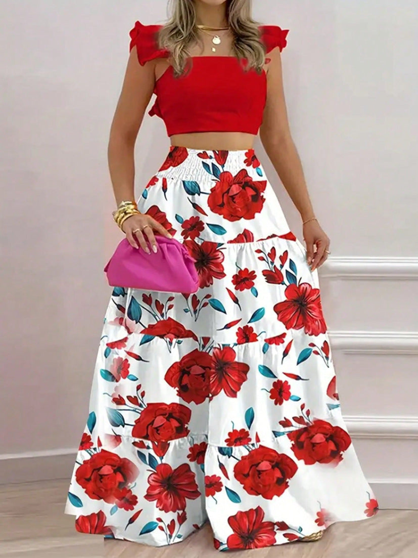 Spring 2025 Amazon European and American commuter trendy sexy suspender skirt fashion casual suit