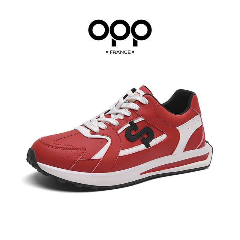 OPP men's shoes spring 2026 new high-end and versatile leather sneakers outdoor leisure running Forrest Gump shoes