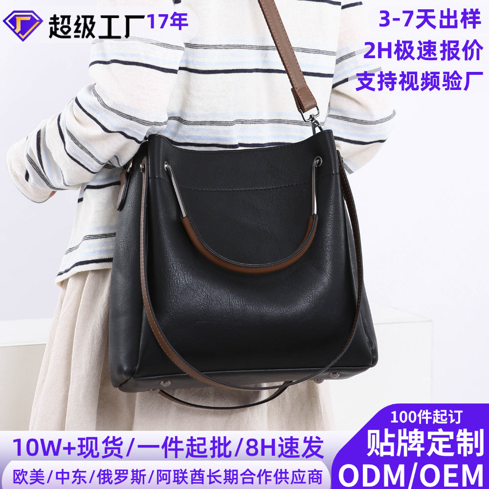 Internacional Bolsa bucket fashion tendência comércio internacional bolsa grande elegante contraste de cores para o dia a dia de mão Bolsa tote feminina atacado personalização