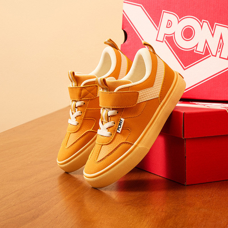 Pony Children's Shoes 2025 Spring Boys' Board Shoes Low Top Athleisure Shoes Earthy Yellow 251K1SK01EY