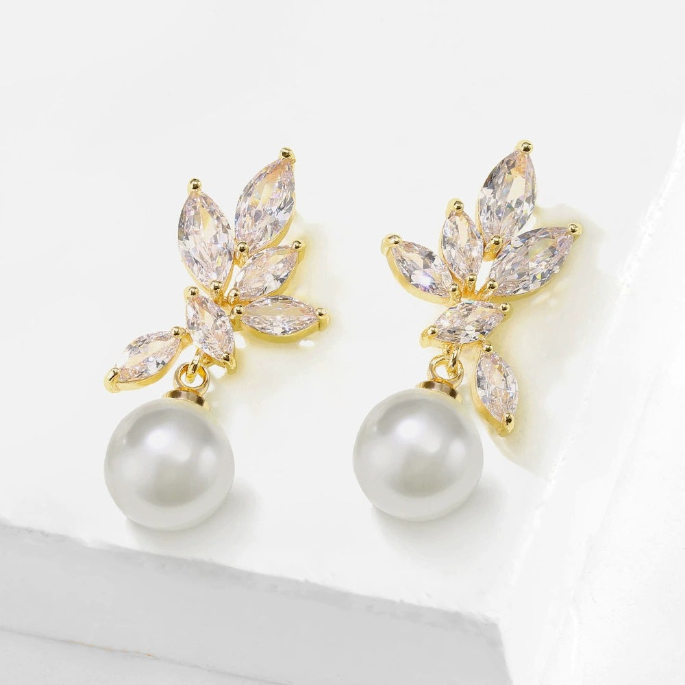 RAKOL high-end luxury elegance, elegant high-end earrings, long style with a sophisticated and sophisticated feel, fashionable earrings for banquets, weddings, and business use