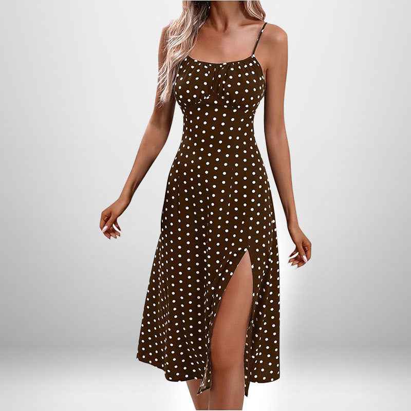 2026 Amazon European and American foreign trade women's cross-border fashion floral sexy lace-up waist slit slip dress