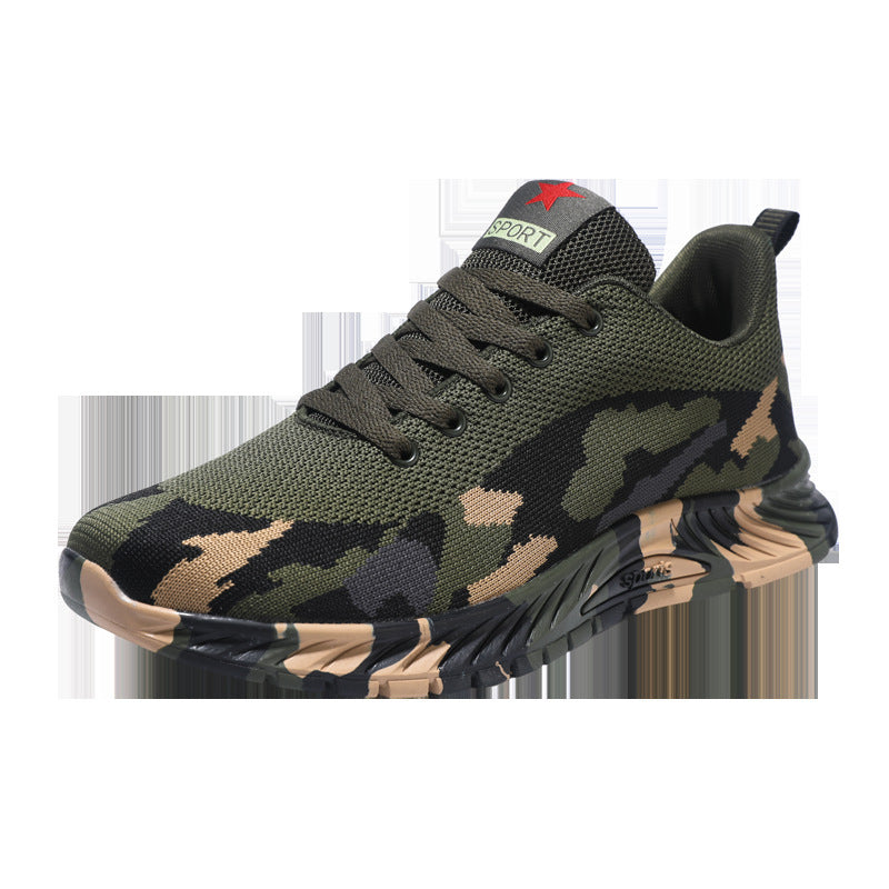 Camouflage shoes for men and women in spring, summer and winter, outdoor mountaineering training shoes, military training shoes for students, liberation shoes in summer, tide style labor protection shoes
