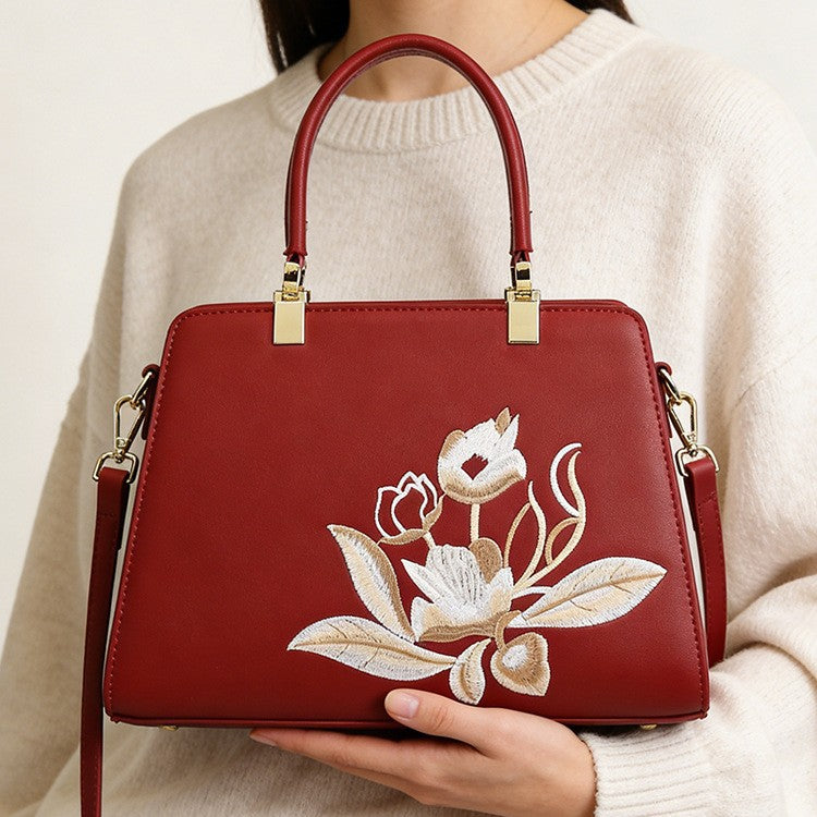 Bolsa de mão estilo oriental bordado Bolsa Novo modelo elegante luxo discreto Bolsa Grande capacidade Bolsa de ombro sofisticada bolsa para mães