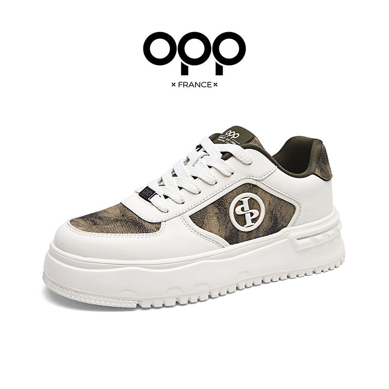 OPP platform shoes men's 2026 spring casual color-blocking white shoes trend versatile men's shoes low-top wear-resistant sneakers