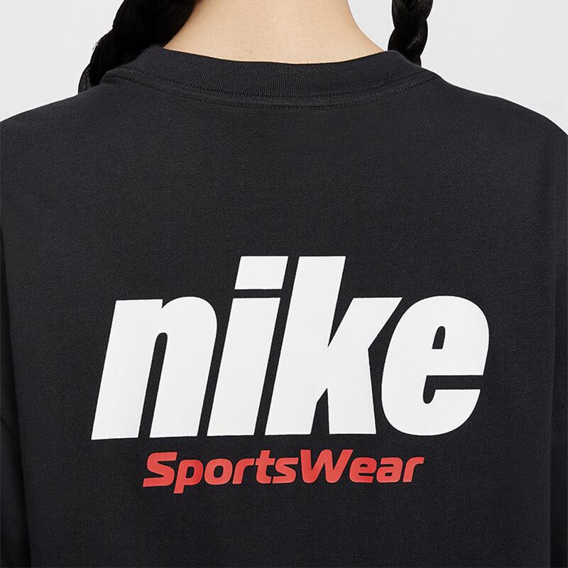 NIKE Women's Crew Neck Knit Athleisure Breathable Loose Pullover T-Shirt HQ1574-045