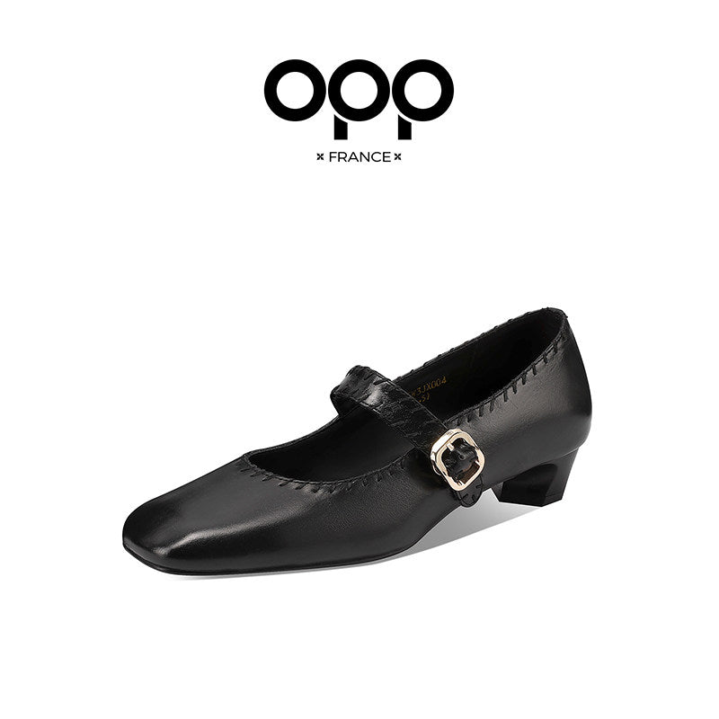 OPP new fishing light ballet Mary Jane shoes ballet shoes women's black leather shoes French retro flat shoes