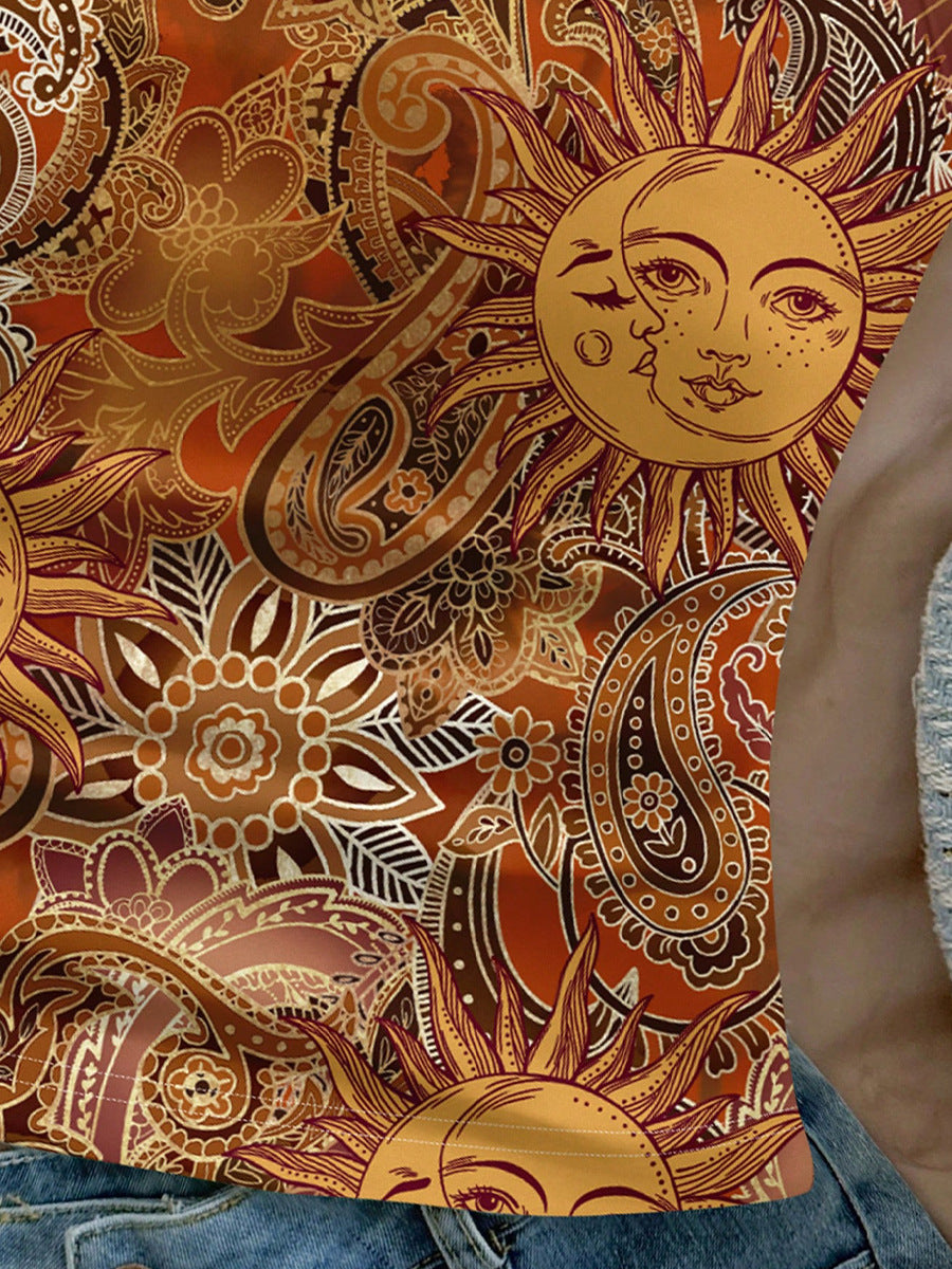 Blusa de verão ChicTop 2025 elegante para mulher, com decote halter, sem mangas e costas abertas, leve e confortável.