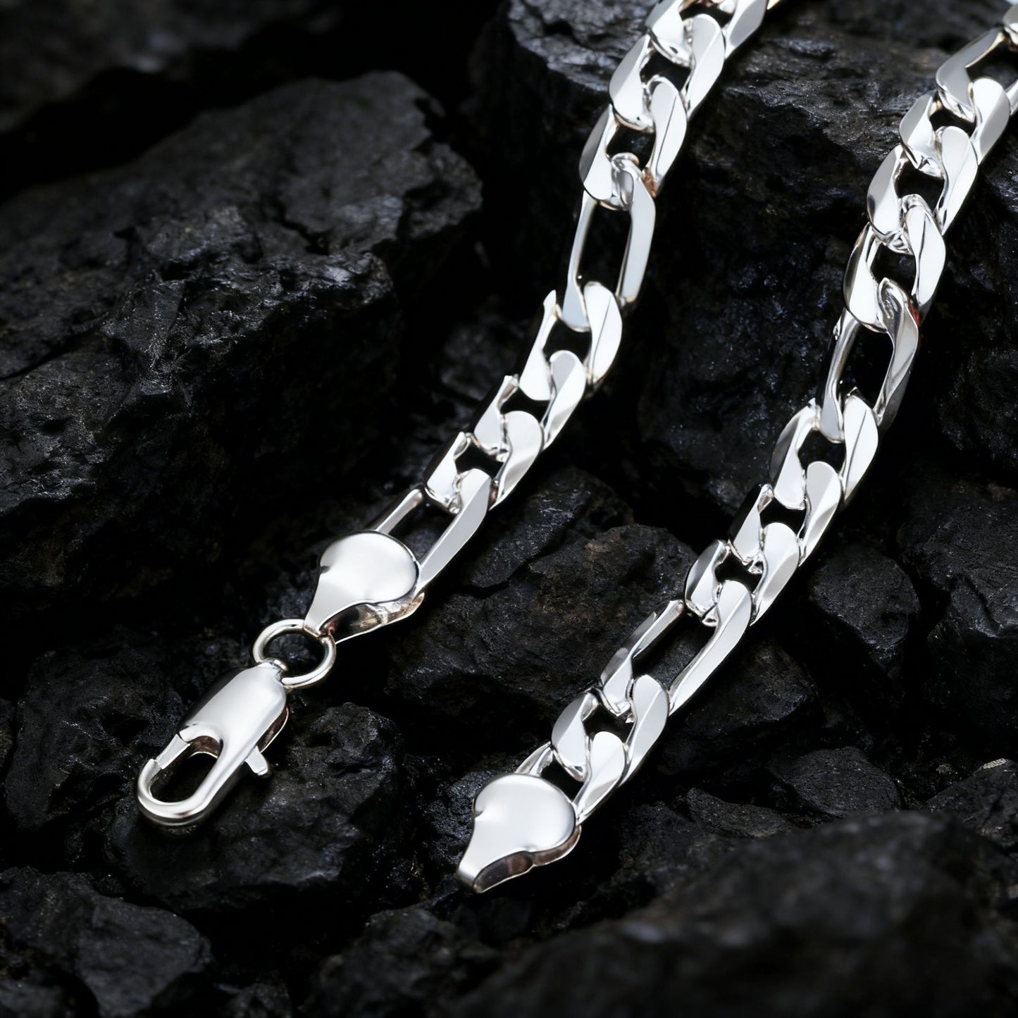 3:1NK Necklace Titanium Steel Gold 8mm Men's Hip Hop Cuban Chain Stainless Steel Figaro Chain Accessories Figaro Chain