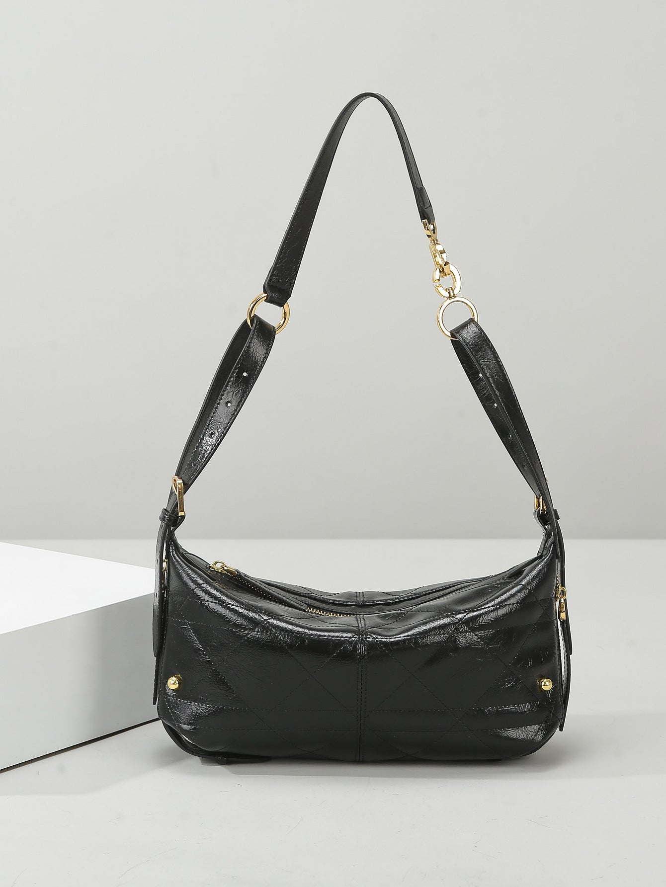 Cross-border shoulder bag, high-end diamond dumpling bag, fashionable and simple underarm bag, versatile commuter women's crossbody bag