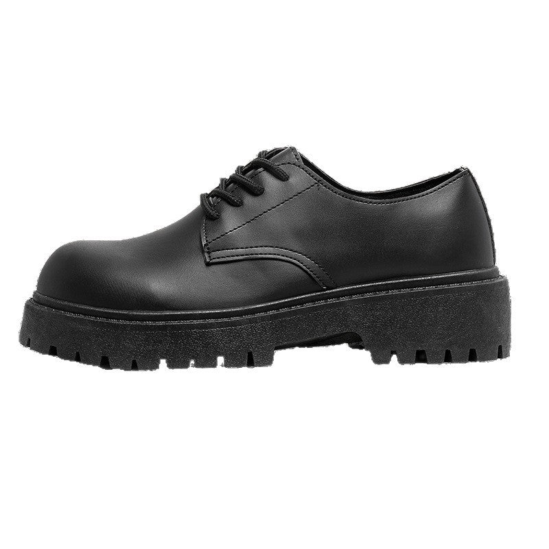 2026 Summer New Men's Casual Retro Thick-Soled Height-Increasing Derby Shoes, Formal British Style Black Wide-Foot Trendy Shoes