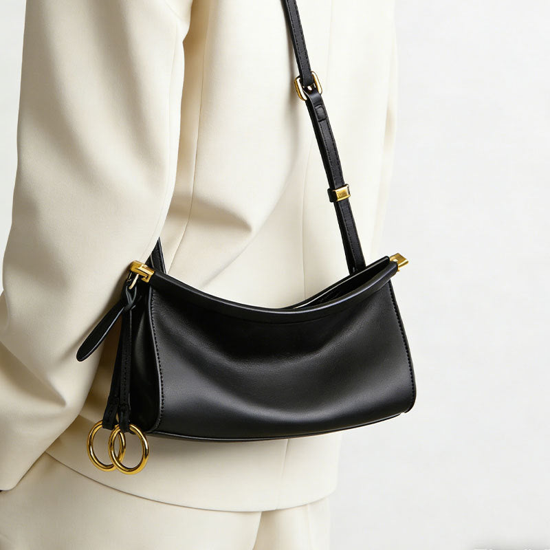 Bolsa transversal Internacional fashion bolsa com fecho de pressão elegante minimalista Bolsa de ombro curta coreano exclusiva Bolsa para o dia a dia Bolsa de ombro