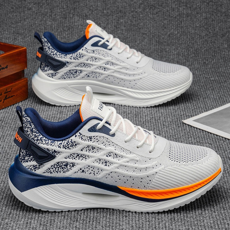 Running men's shoes summer 2026 new sports mesh casual lightweight soft sole non-slip breathable flying knitted student trendy shoes