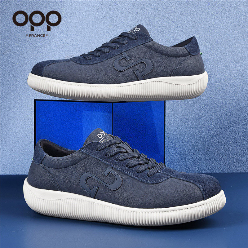 OPP men's shoes spring lightweight low-top versatile white shoes men's outdoor sports running comfortable leather casual shoes