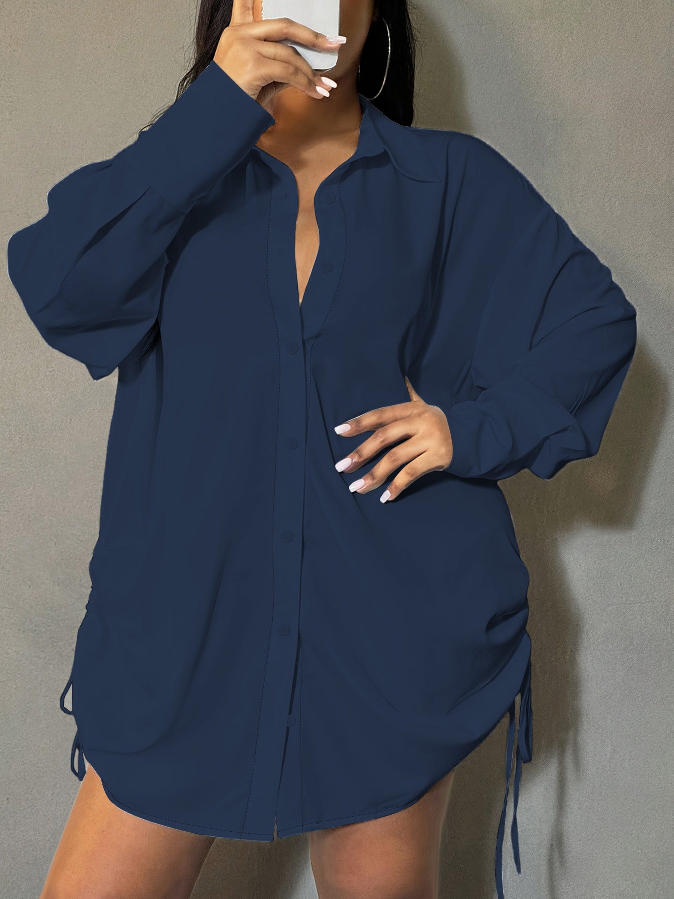 Amazon best-selling women's shirts, stylish tie-up feature long-sleeve casual plus-size shirts, elegant and comfortable