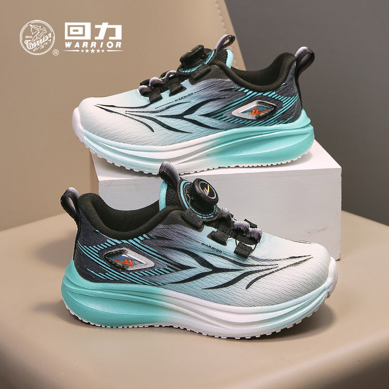 Pullback children's shoes, cool button shoes, autumn new men's and women's purple mesh breathable shoes, versatile athleisure shoes